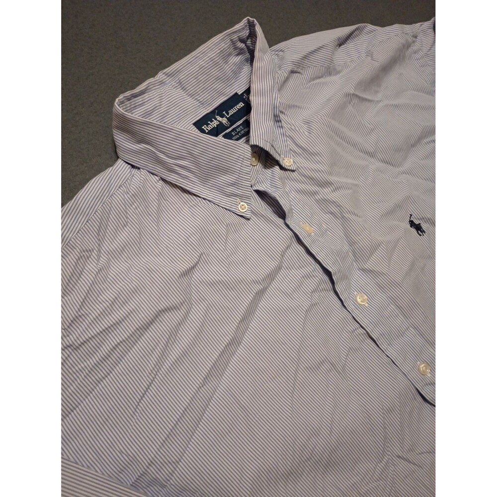 Polo Ralph Lauren Blake Shirt Mens XXL Blue White Striped Cotton Button Down